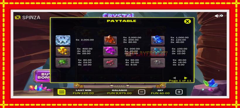 Slot machine Crystal Crushers with access to free game online, picture 5