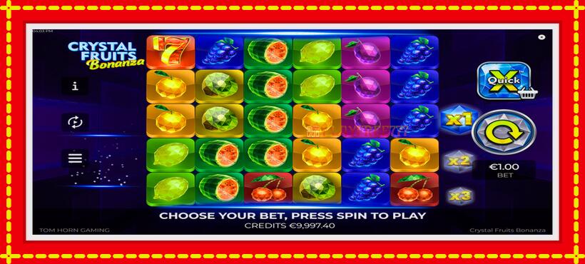 Slot machine Crystal Fruits Bonanza with access to free game online, picture 1