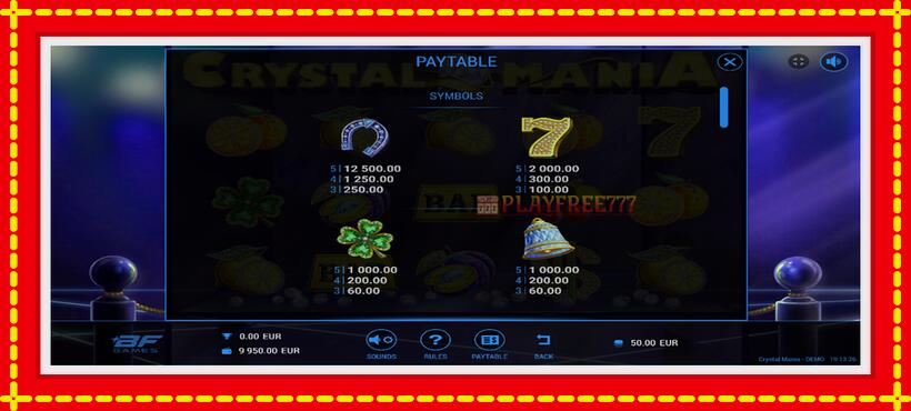 Slot machine Crystal Mania with access to free game online, picture 5