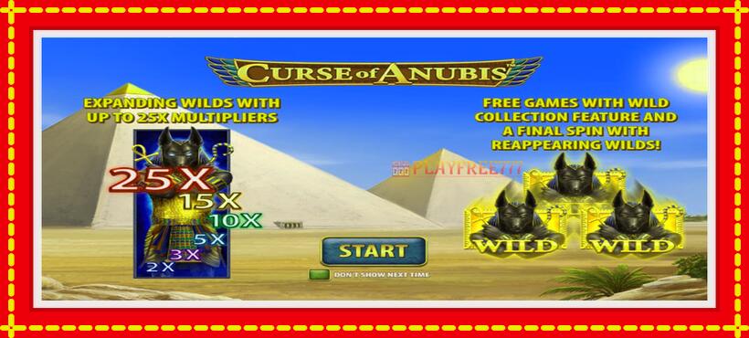 Slot machine Curse of Anubis with access to free game online, picture 1