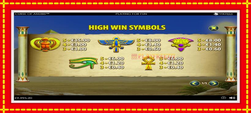 Slot machine Curse of Anubis with access to free game online, picture 4