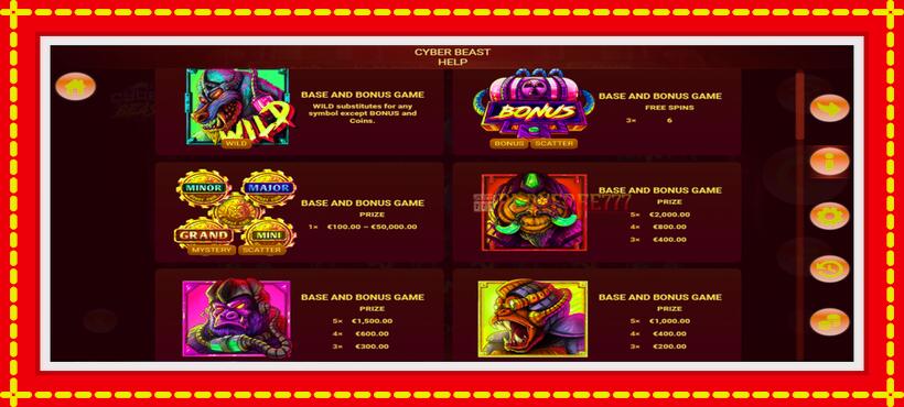 Slot machine Cyber Beast with access to free game online, picture 5