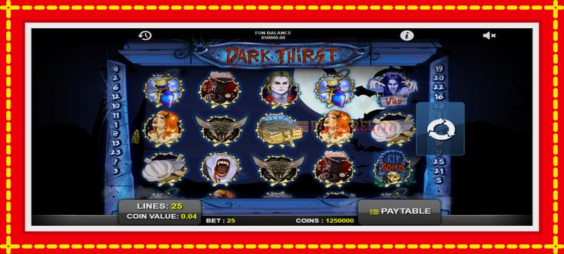 Slot machine Dark Thirst with access to free game online, picture 1