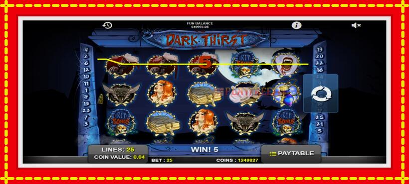 Slot machine Dark Thirst with access to free game online, picture 3