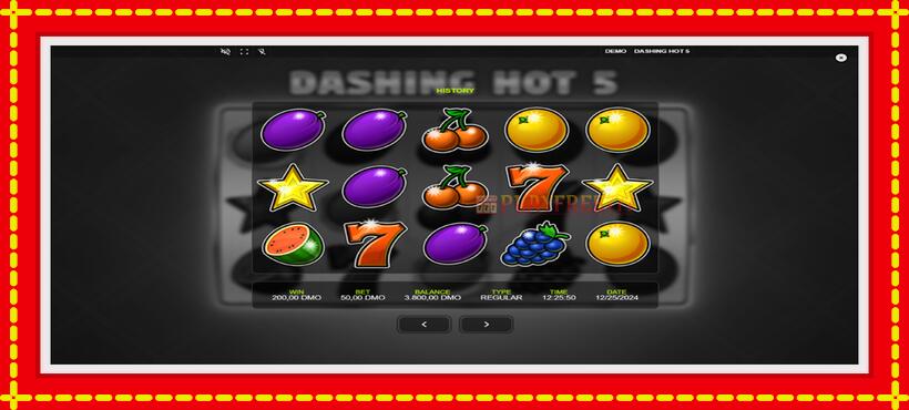 Slot machine Dashing Hot 5 with access to free game online, picture 7