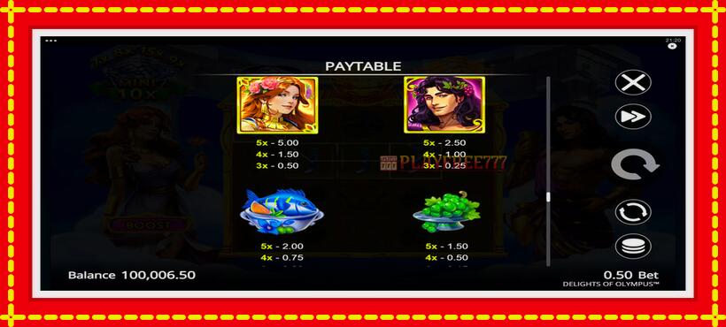 Slot machine Delights of Olympus with access to free game online, picture 6