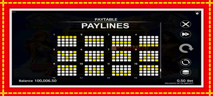 Slot machine Delights of Olympus with access to free game online, picture 7