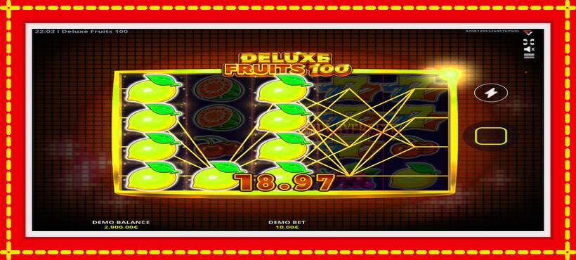 Slot machine Deluxe Fruits 100 with access to free game online, picture 2