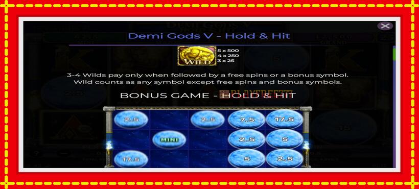 Slot machine Demi Gods V Hold & Hit with access to free game online, picture 4