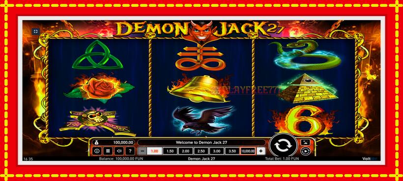 Slot machine Demon Jack 27 with access to free game online, picture 1