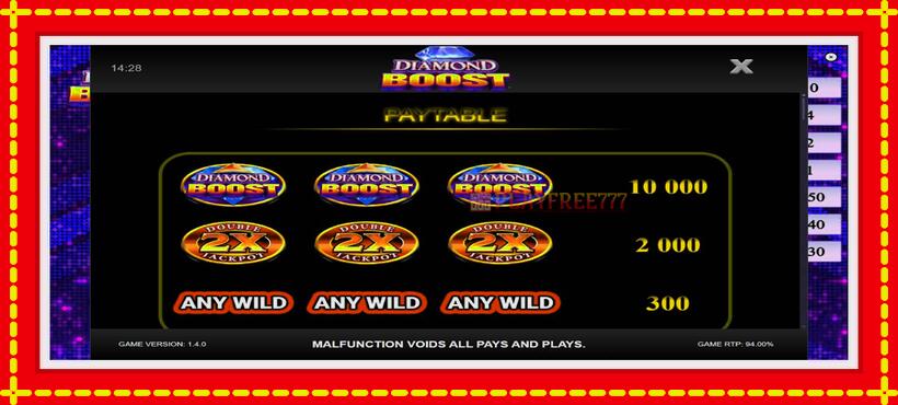 Slot machine Diamond Boost with access to free game online, picture 5