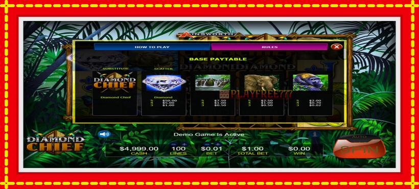 Slot machine Diamond Chief with access to free game online, picture 3