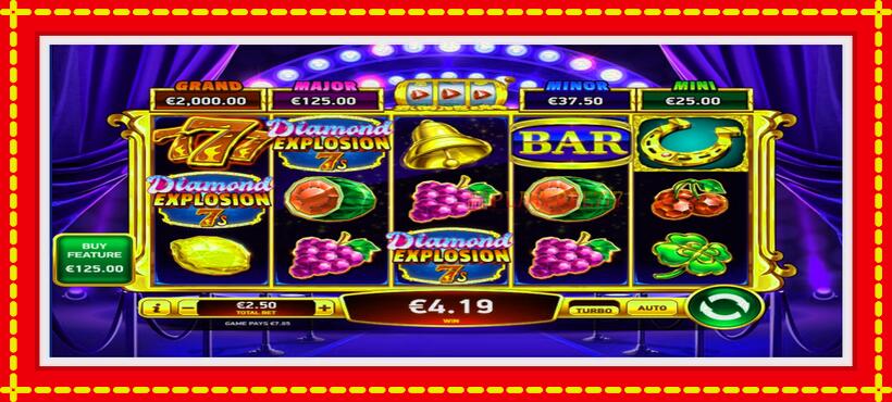 Slot machine Diamond Explosion 7s SE with access to free game online, picture 3