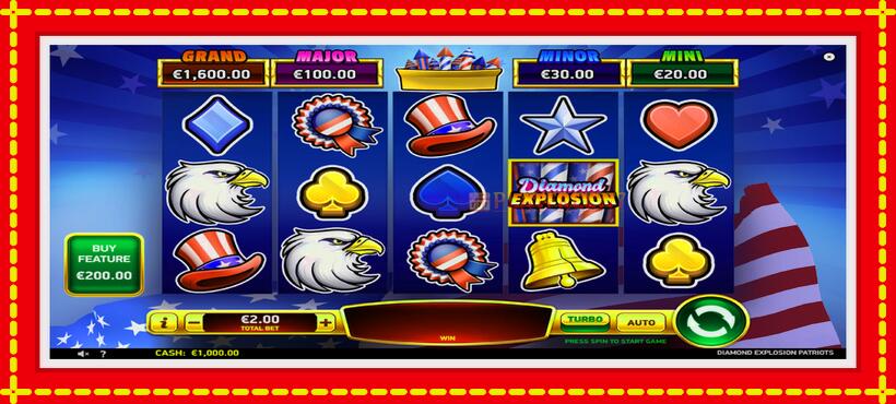 Slot machine Diamond Explosion Patriots with access to free game online, picture 2