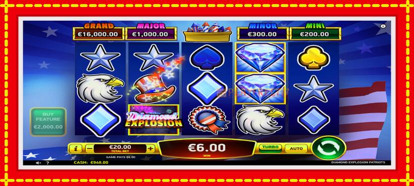 Slot machine Diamond Explosion Patriots with access to free game online, picture 3