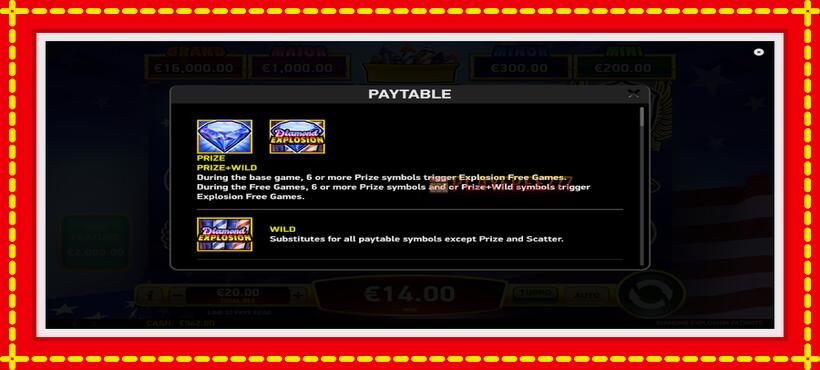 Slot machine Diamond Explosion Patriots with access to free game online, picture 5