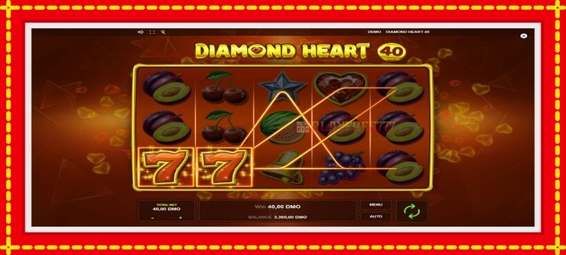 Slot machine Diamond Heart 40 with access to free game online, picture 4