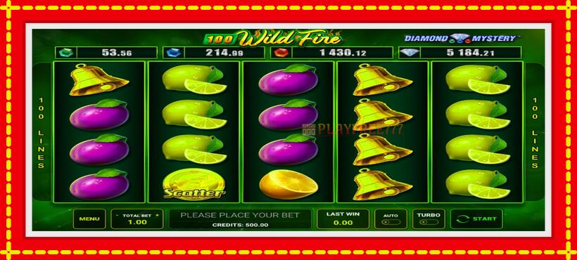 Slot machine Diamond Mystery 100 Wild Fire with access to free game online, picture 1