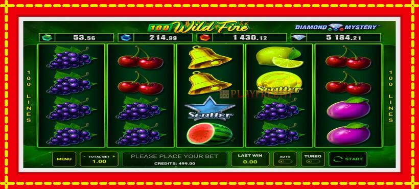 Slot machine Diamond Mystery 100 Wild Fire with access to free game online, picture 2