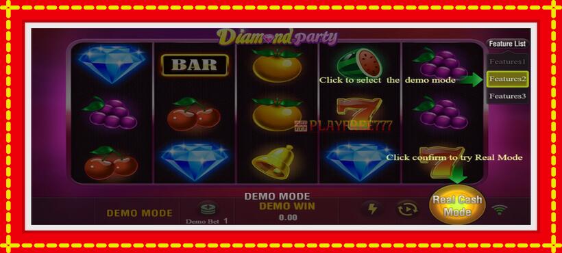 Slot machine Diamond Party with access to free game online, picture 2