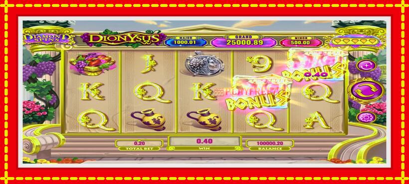 Slot machine Diamond Spins Dionysus with access to free game online, picture 4