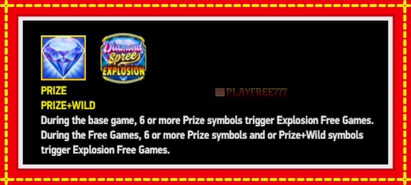 Slot machine Diamond Spree Explosion with access to free game online, picture 4