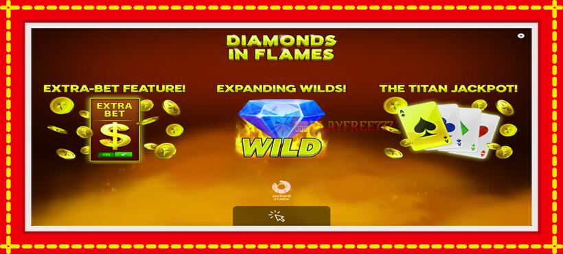 Slot machine Diamonds in Flames with access to free game online, picture 1