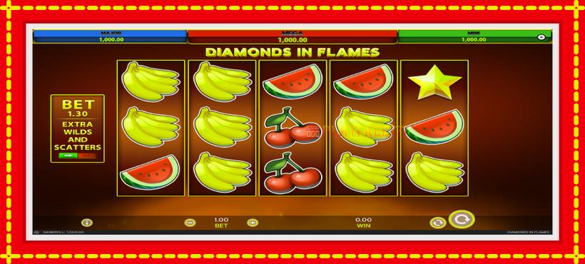 Slot machine Diamonds in Flames with access to free game online, picture 2