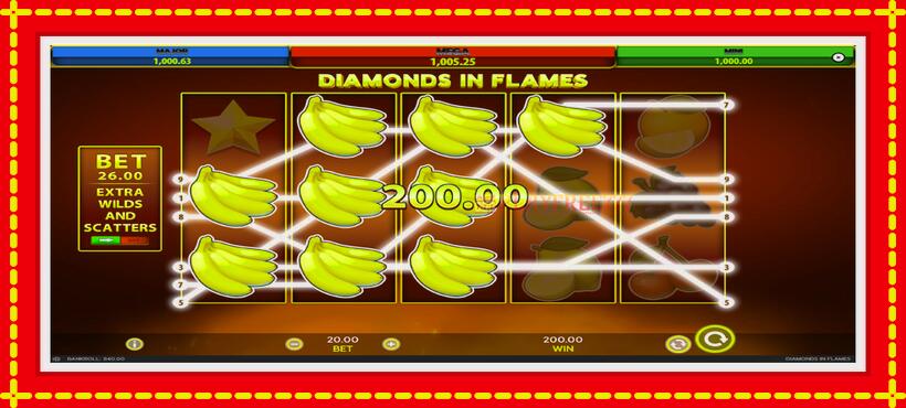 Slot machine Diamonds in Flames with access to free game online, picture 4