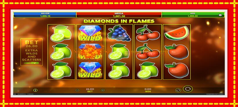 Slot machine Diamonds in Flames with access to free game online, picture 5