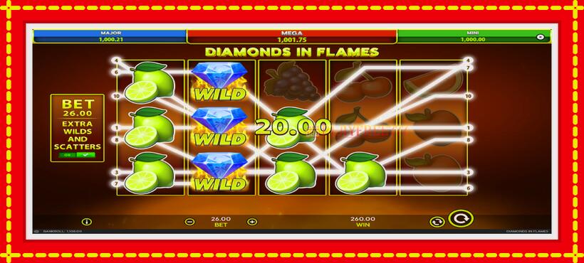 Slot machine Diamonds in Flames with access to free game online, picture 6