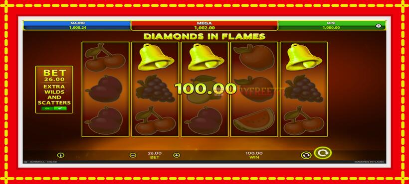 Slot machine Diamonds in Flames with access to free game online, picture 7