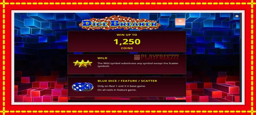 Slot machine Dice Breaker with access to free game online, picture 5