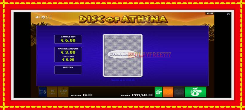 Slot machine Disc of Athena with access to free game online, picture 4