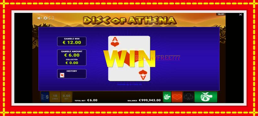 Slot machine Disc of Athena with access to free game online, picture 5