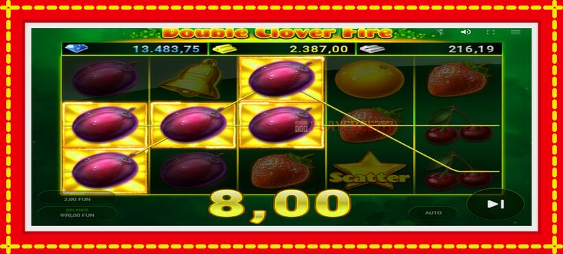 Slot machine Double Clover Fire with access to free game online, picture 4