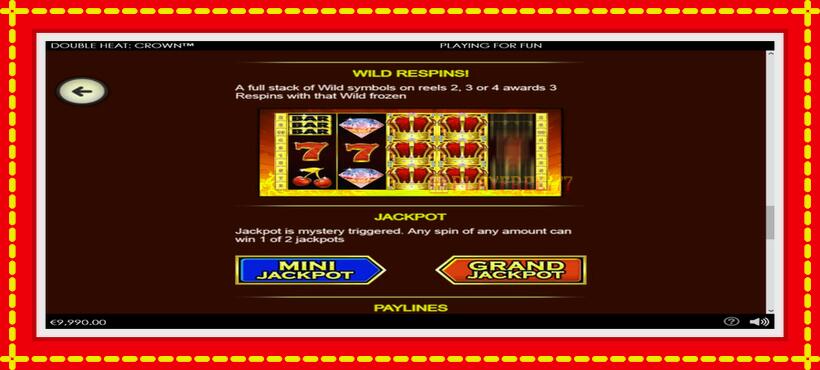 Slot machine Double Heat: Crown with access to free game online, picture 5