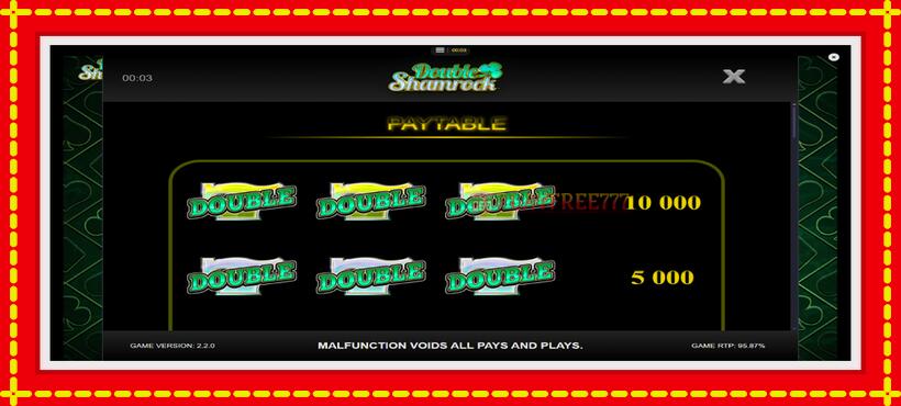 Slot machine Double Shamrock with access to free game online, picture 5