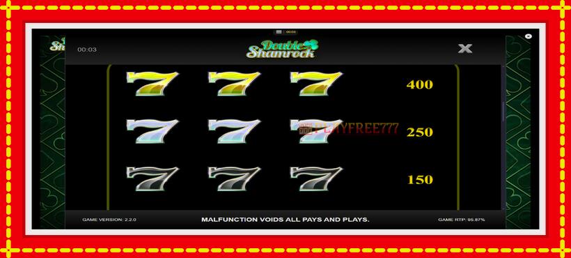 Slot machine Double Shamrock with access to free game online, picture 6