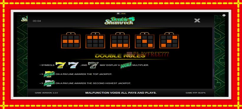 Slot machine Double Shamrock with access to free game online, picture 7