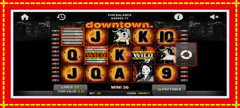 Slot machine Downtown with access to free game online, picture 4