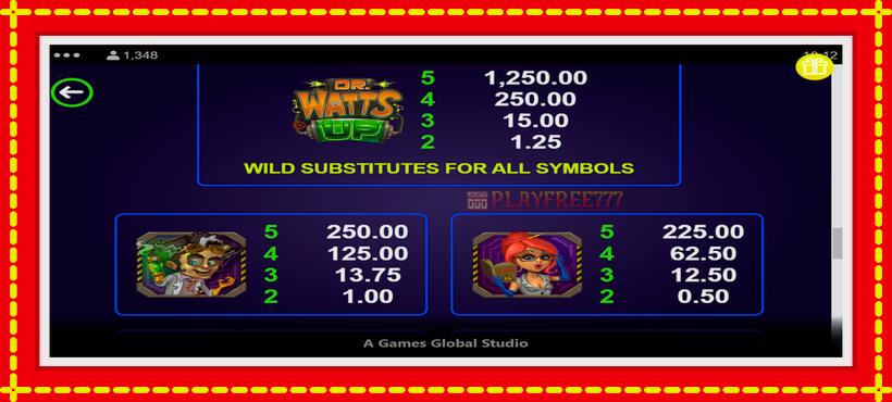 Slot machine Dr Watts up with access to free game online, picture 6