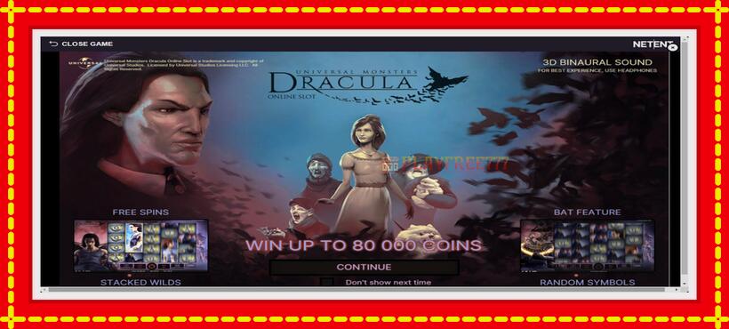 Slot machine Dracula with access to free game online, picture 1