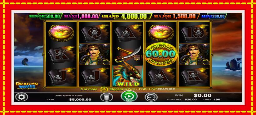 Slot machine Dragon Waves - Rings of Fortune with access to free game online, picture 1