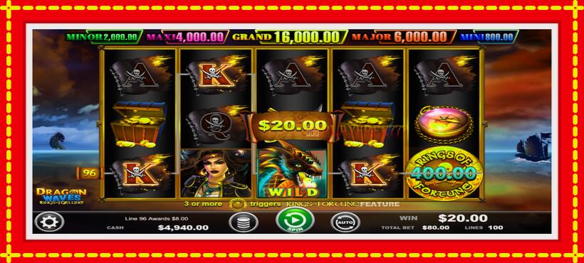 Slot machine Dragon Waves - Rings of Fortune with access to free game online, picture 2