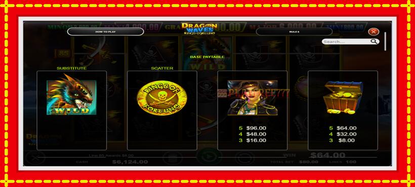 Slot machine Dragon Waves - Rings of Fortune with access to free game online, picture 5