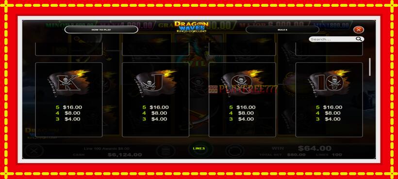 Slot machine Dragon Waves - Rings of Fortune with access to free game online, picture 7