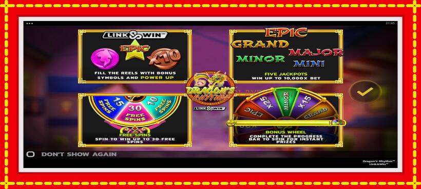 Slot machine Dragons Rhythm Link&Win with access to free game online, picture 1