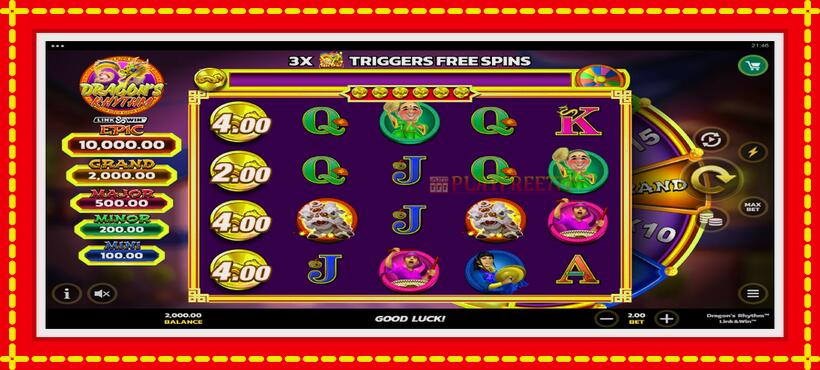 Slot machine Dragons Rhythm Link&Win with access to free game online, picture 2