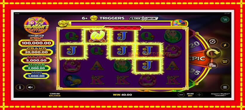 Slot machine Dragons Rhythm Link&Win with access to free game online, picture 3